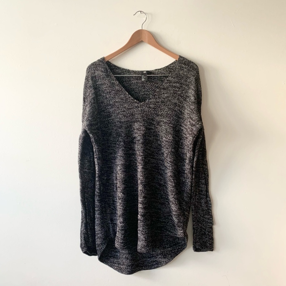 NEW H&M Charcoal V-Neck Sweater Dress
